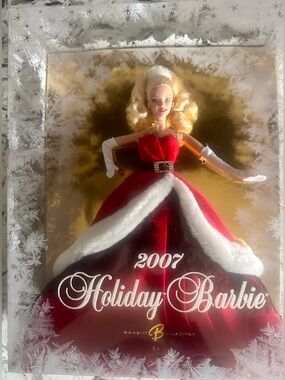 Barbie 2007 Holiday Doll in Red, White and Gold Gown
